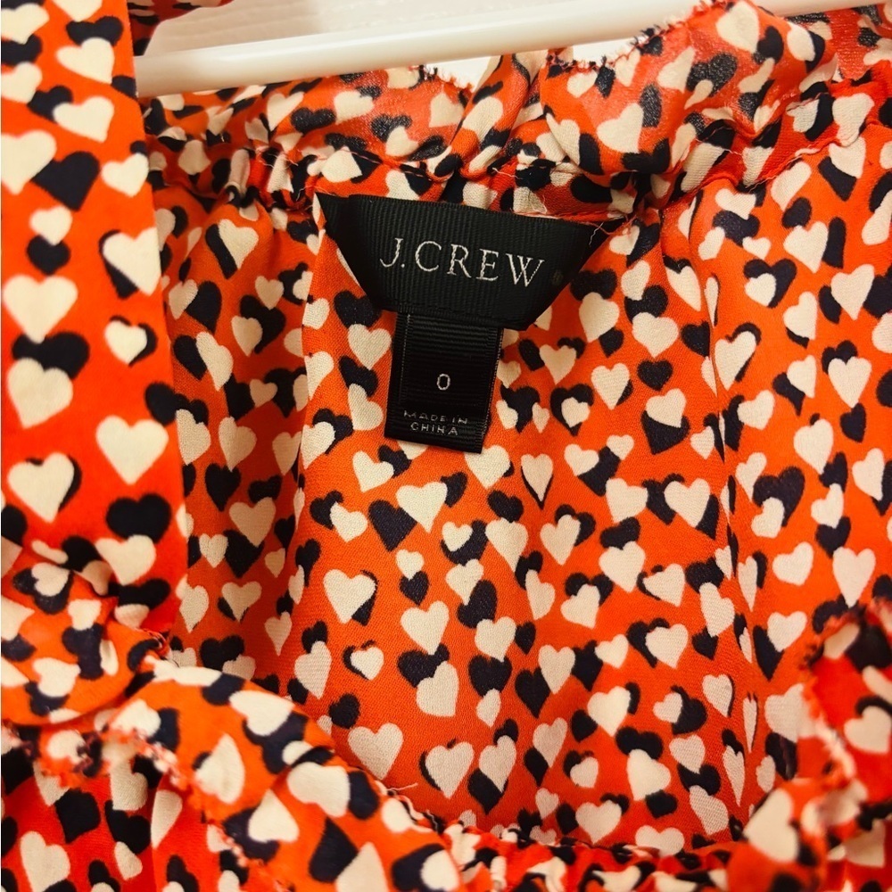 J CREW Cold Shoulder Top Heart Print - Picture 5 of 5